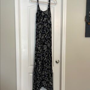 Floral Black Tiered Maxi Dress